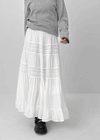 Delong Vintage Punching Flare Long Skirt