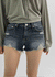 Garr Low Waist Damaged Denim Shorts