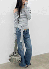 Pel Low-waist Bootcut Denim Pants