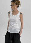 Shariang U-Neck Long Sleeveless Top