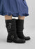 Deogoldi Ribbed Buckle Leather Long Boots