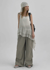 Sessong Layered Sleeveless Asymmetric Mini Dress