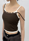 Abelve Lace Layered Sleeveless (Built-in Cap)