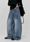 Comting Tab Pintuck Wide Denim Pants