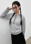 Pursont Button Knit Hoodie