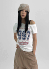 Codemme Lettering One Shoulder Tee