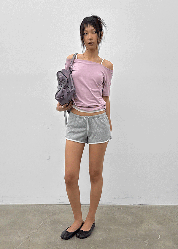 Ron Bean Low-waist Cutting Banding Shorts