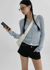 Sophien Round Neck Ribbed Summer Cardigan