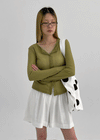 Tranru Ribbed Summer Cardigan