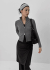 Nucat High Neck Two-way Ribbed Knit Zip-up