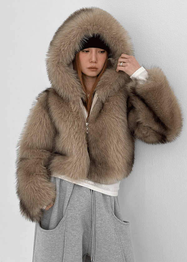 Konat Fur Hooded Jacket