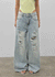 Denfil Damaged Wide Denim Pants