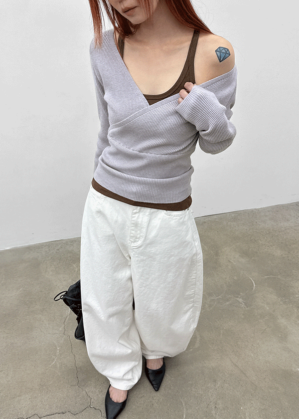 Kund Lace-Up Wide Balloon Cotton Pants