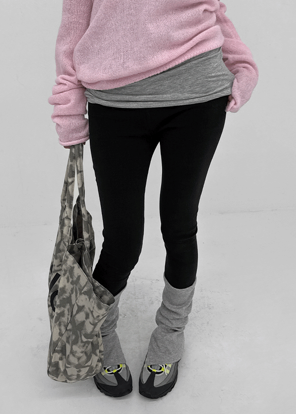 Nine Four Ribbed Slit Warmer Leggings