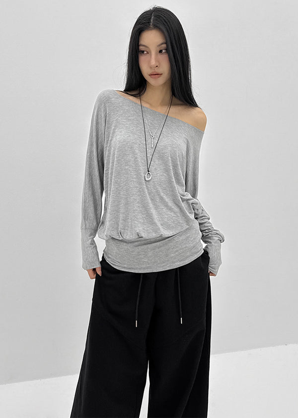 Pinko Drape Off-shoulder Long Sleeve Tee