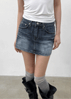 Lecan Low-waist Denim Miniskirt