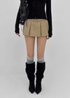 Chape banding pleated skirt-pants