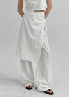 Ssein Wrap Skirt Layered Pants