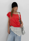 Limen Off-shoulder Short Sleeve T-shirt