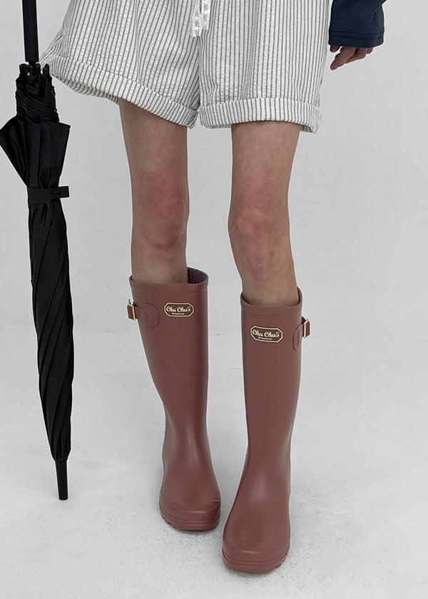 Patung Buckle Long Rain Boots
