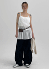 Lejing Layered Shirring Mini Dress