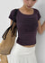 Miya Lettering U-neck Short Sleeve T-shirt