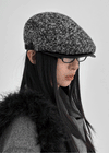 Hopten Mixed-color Bouclé Leather Hunting Cap