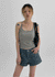 Beltum Semi-Crop Sleeveless Top (Built-in Cap)
