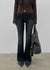 Wood fading bootcut denim pants