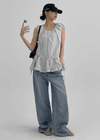 Labung Frill Strap Sleeveless Blouse