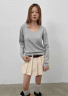 Mideun Basic U-neck Wool Knit
