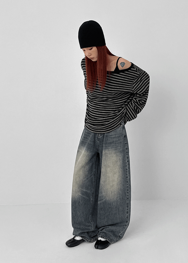 Laet Washed Wide Denim Pants