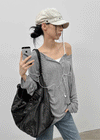 Flaming Loose Fit Henley Neck Wool Long Sleeve T-shirt