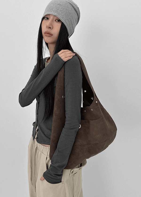 Terryte Eyelet Leather Shoulder Bag