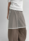 Contz Unbalanced Lace Layered Wrap Skirt