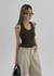 Rachit Ribbed Crop Halter Sleeveless Top