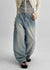 Nend Summer Washed Ribbed Wide Denim Pants